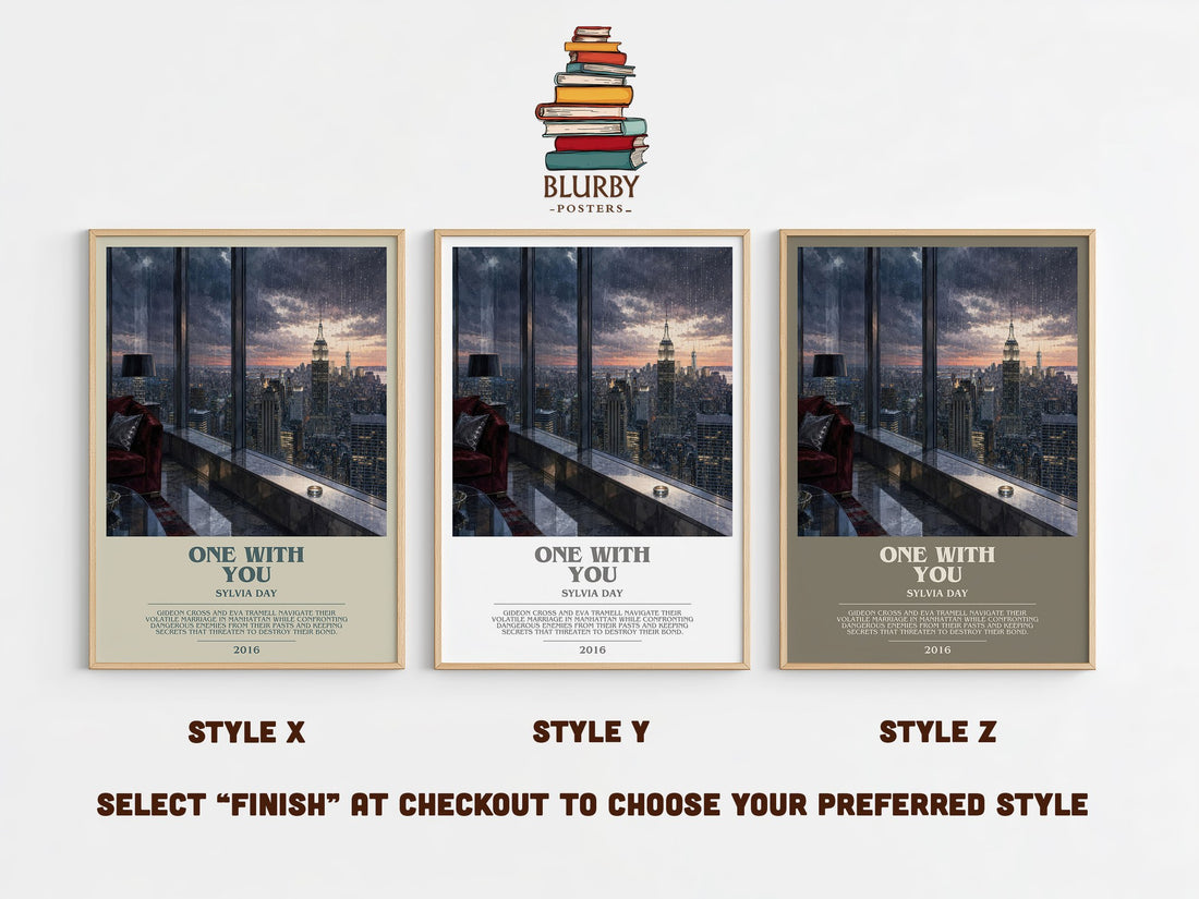 One with You bookish print in frame leaning in hallway – romance wall art (mockup)