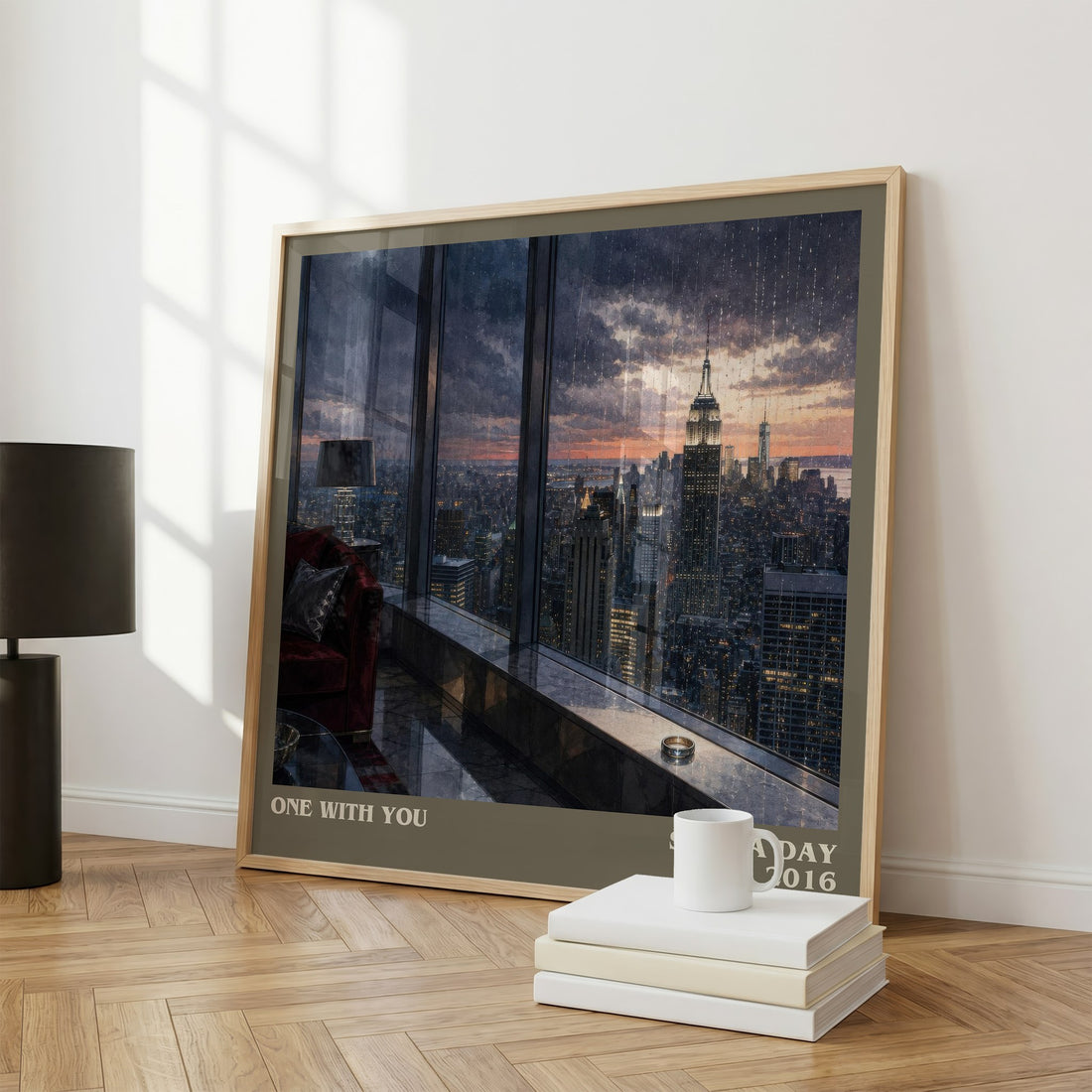 One with You literary print framed by window – literary home decor