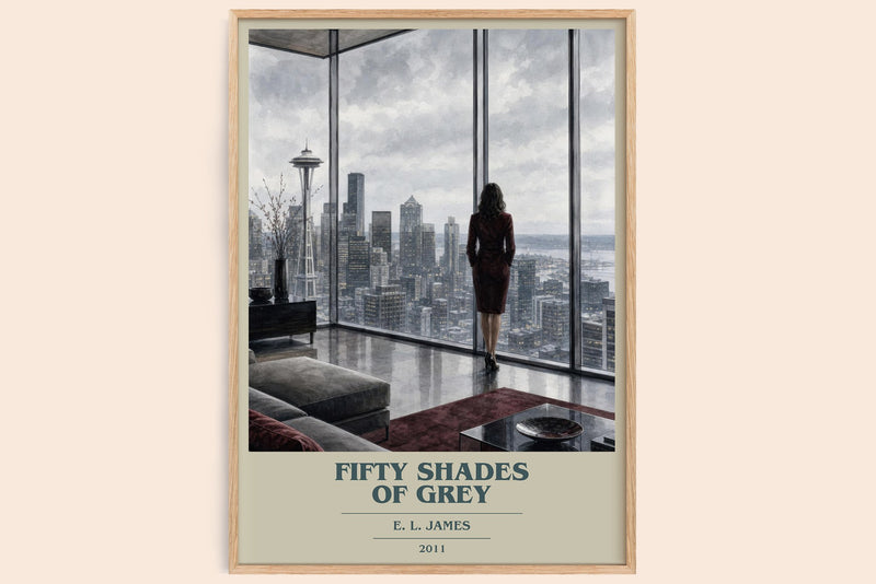Fifty Shades of Grey Book Cover Poster by E. L. James (Modern Minimalist style)
