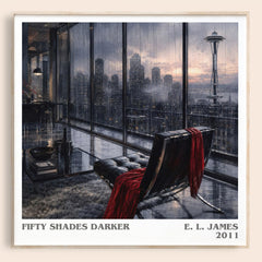 Fifty Shades Darker literary book poster by E. L. James – framed literary art print