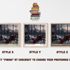 Fifty Shades Darker literary print in frame leaning in hallway – romance wall art