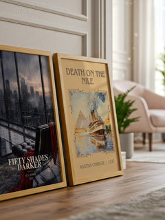 Fifty Shades Darker watercolour print framed by window – literary home decor