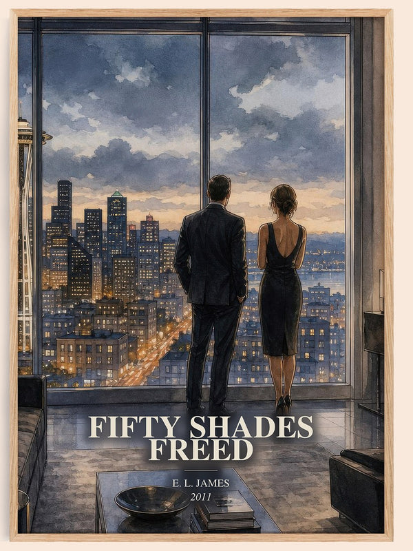Fifty Shades Freed watercolour book poster by E. L. James – framed literary art print