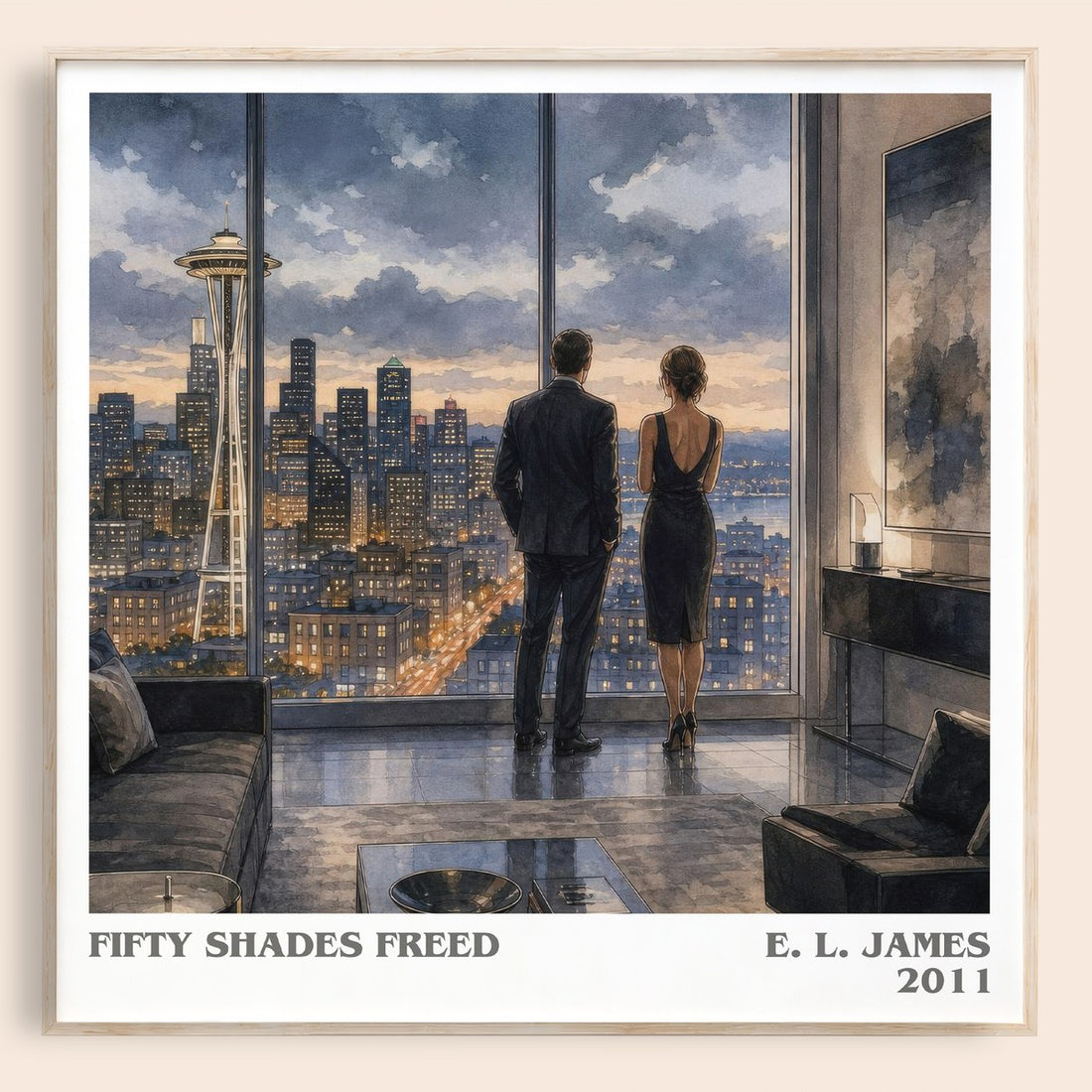 Fifty Shades Freed literary book poster by E. L. James – framed literary art print
