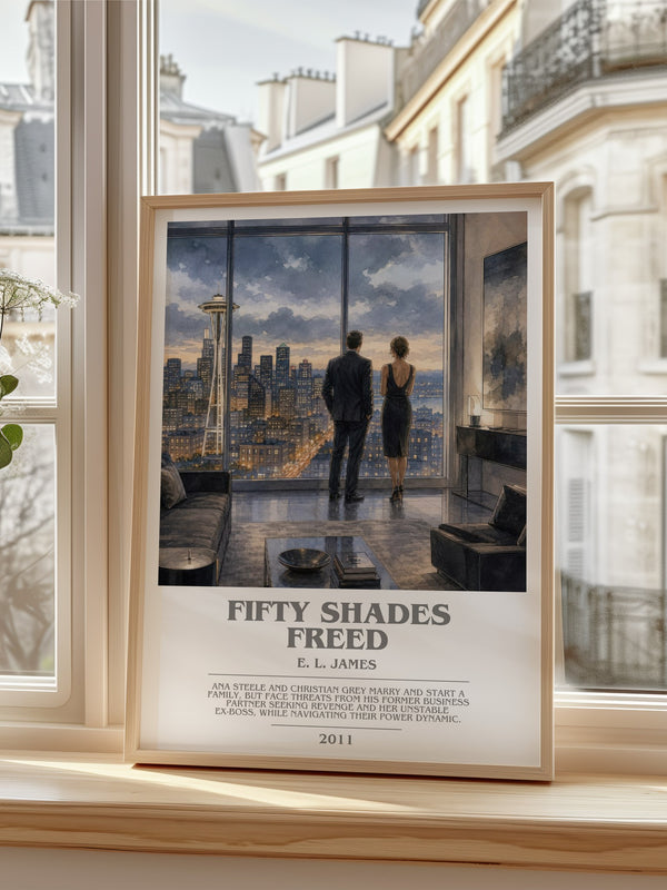 Fifty Shades Freed bookish poster colour and style options – E. L. James book art