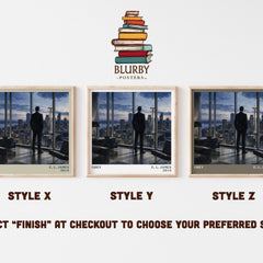 Grey Literary Art Print by E. L. James – Style X, Y and Z square prints side by side – choose your finish