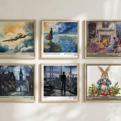 Grey Literary Art Print by E. L. James – square print in a six-frame gallery wall