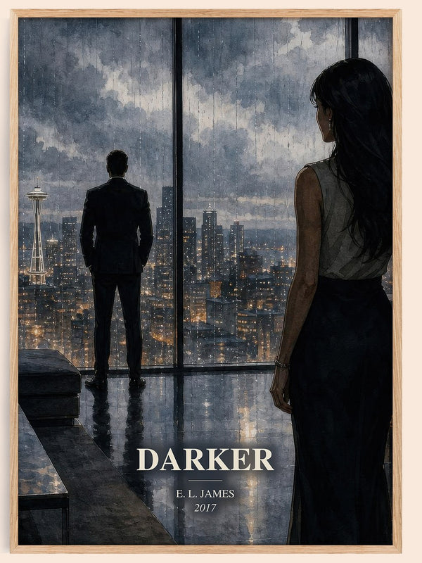 Darker watercolour book poster by E. L. James – framed literary art print