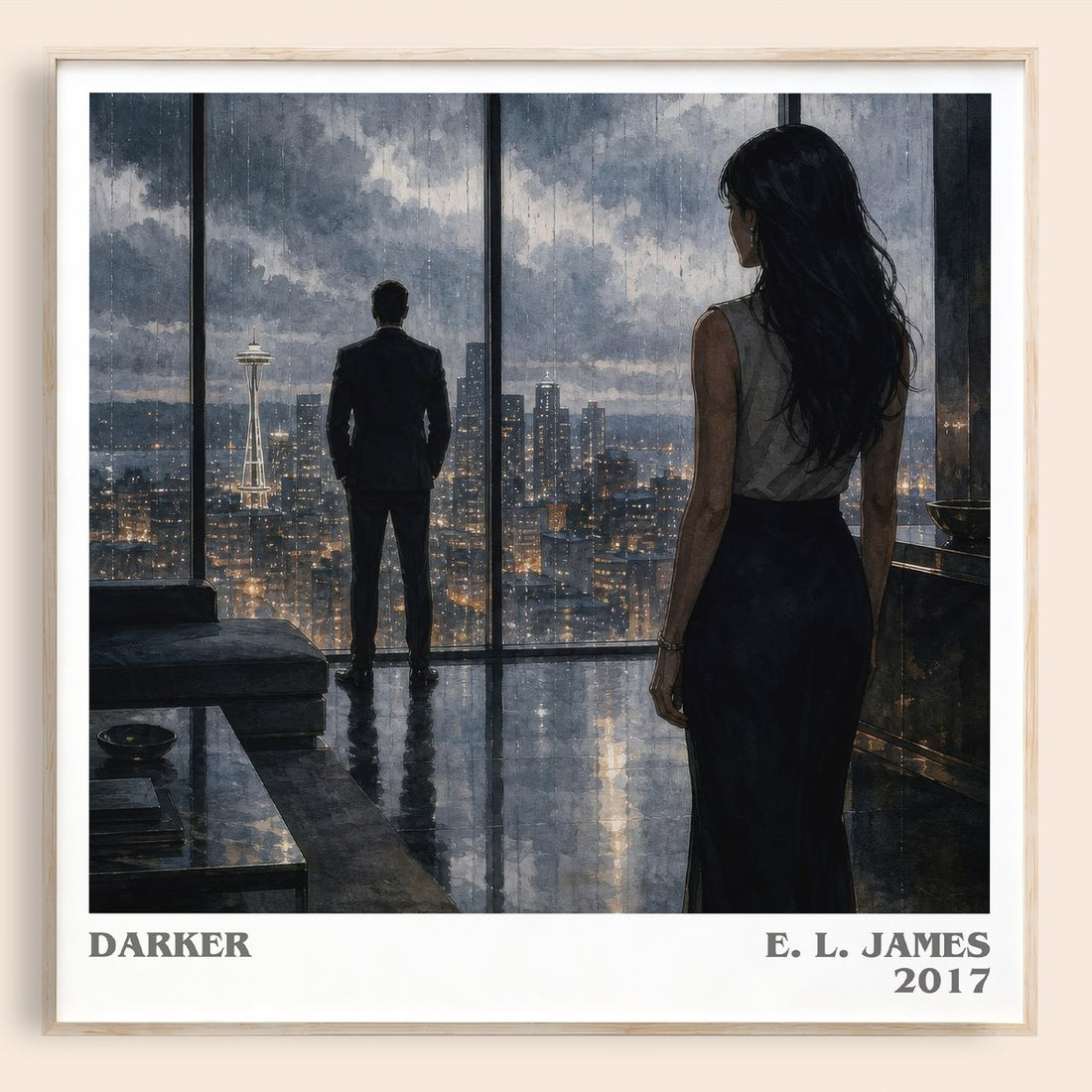 Darker literary book poster by E. L. James – framed literary art print