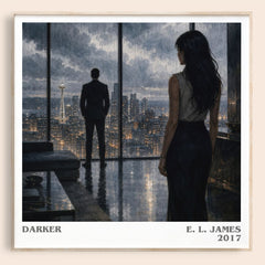 Darker literary book poster by E. L. James – framed literary art print