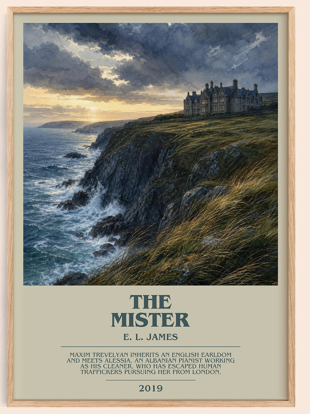 The Mister bookish book poster by E. L. James – framed literary art print