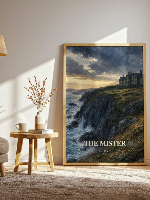 The Mister watercolour print in frame leaning in hallway – romance wall art