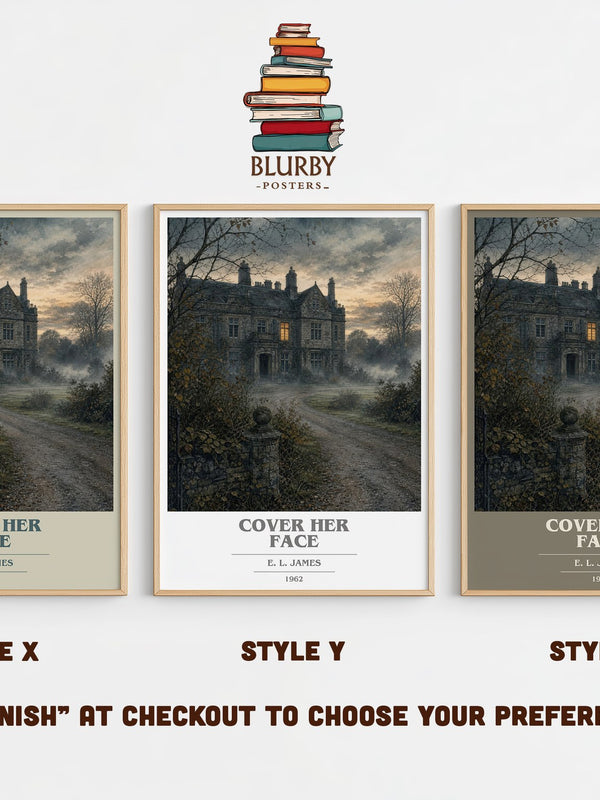 Cover Her Face book cover print in frame leaning in hallway – mystery wall art