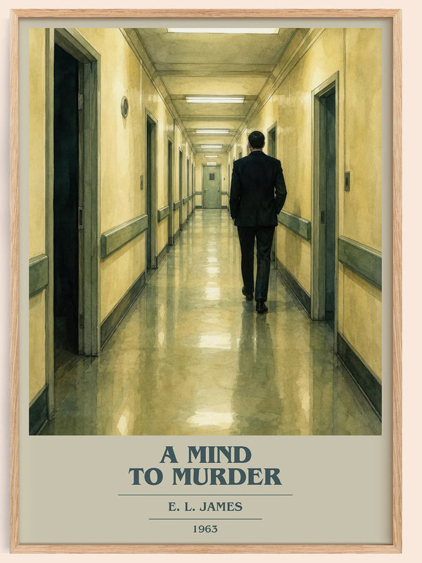 A Mind to Murder book cover book poster by E. L. James – framed literary art print