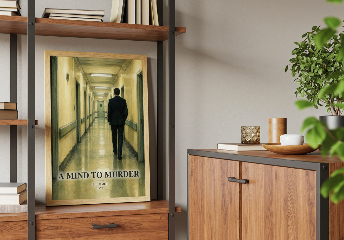 A Mind to Murder book watercolour illustration paper finish options – matte satin gloss