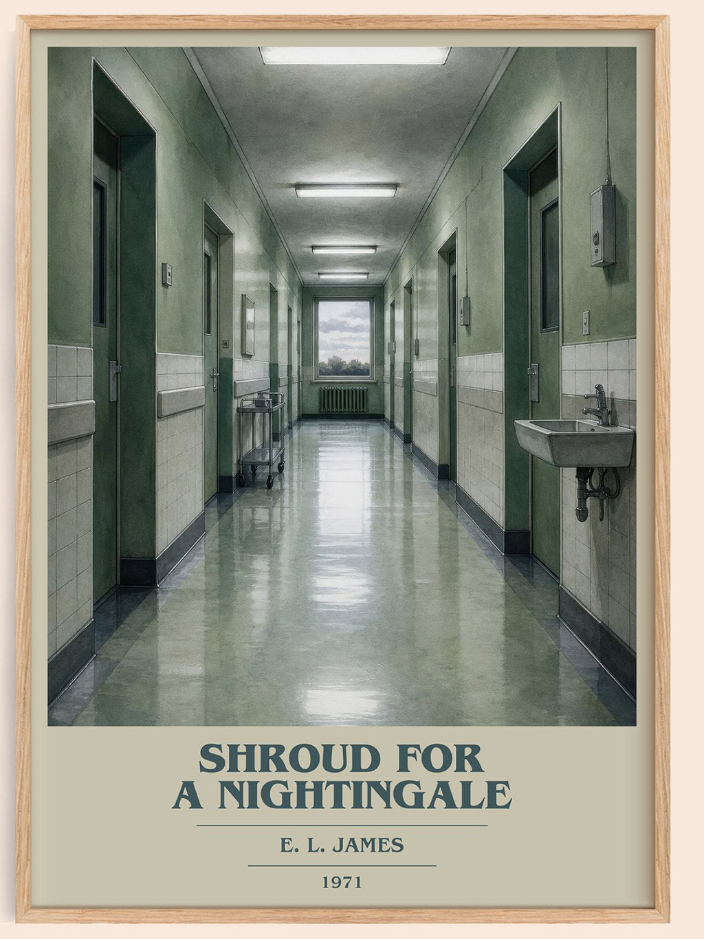 Shroud for a Nightingale book cover book poster by E. L. James – framed literary art print