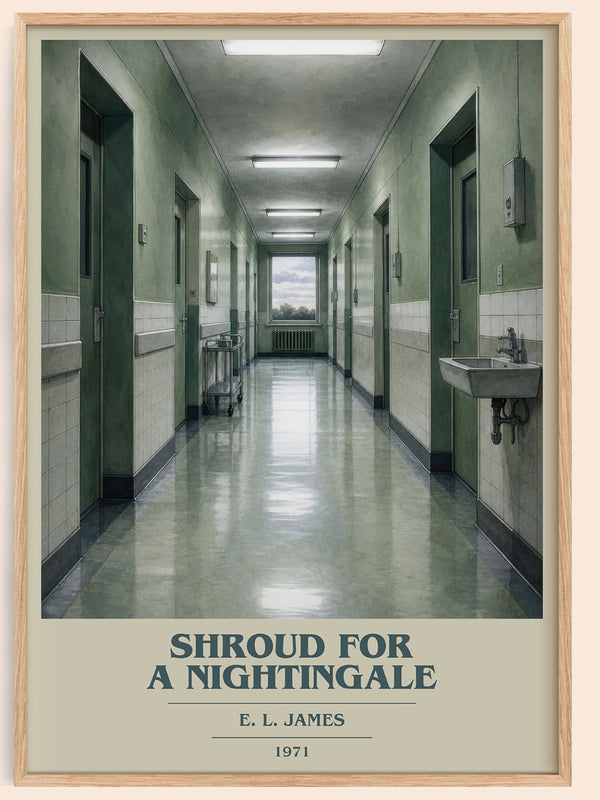 Shroud for a Nightingale book cover book poster by E. L. James – framed literary art print