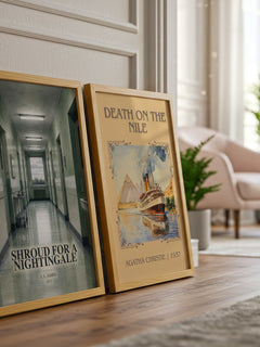 Shroud for a Nightingale watercolour print framed by window – literary home decor