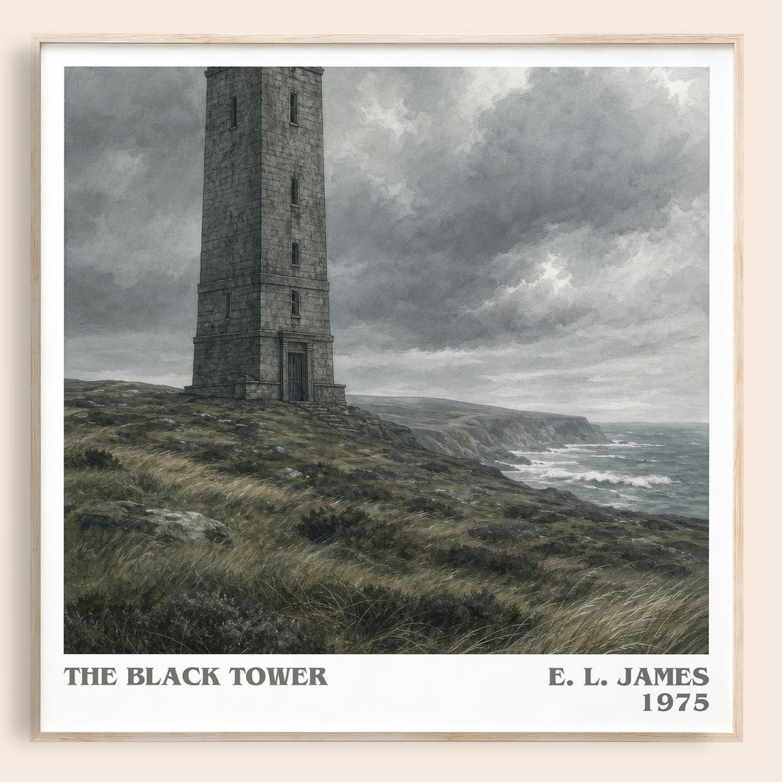 The Black Tower literary book poster by E. L. James – framed literary art print