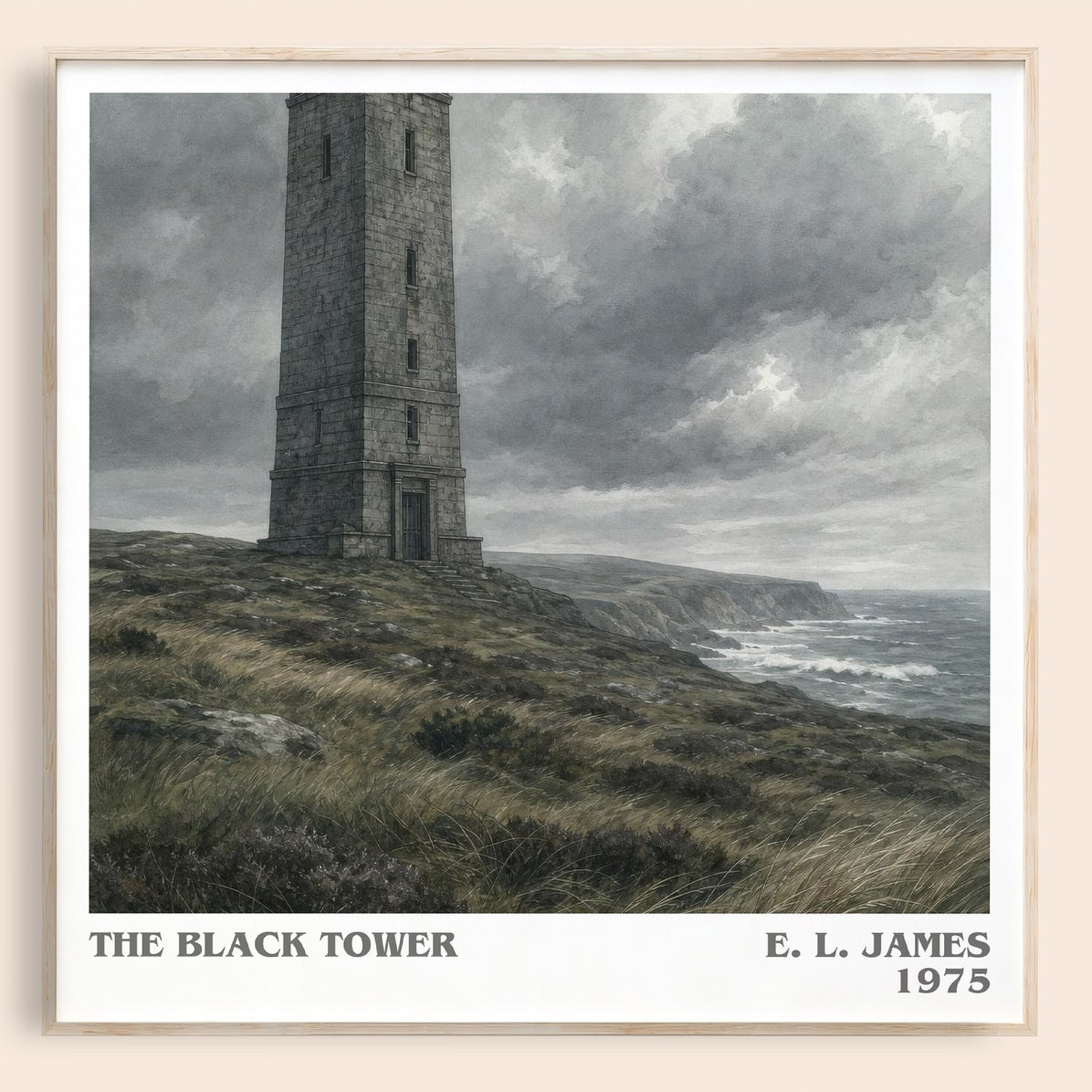 The Black Tower literary book poster by E. L. James – framed literary art print