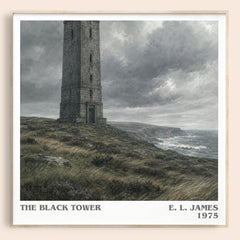 The Black Tower literary book poster by E. L. James – framed literary art print