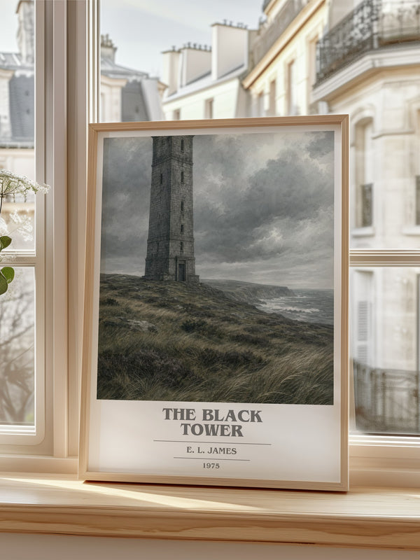 The Black Tower book cover poster colour and style options – E. L. James book art