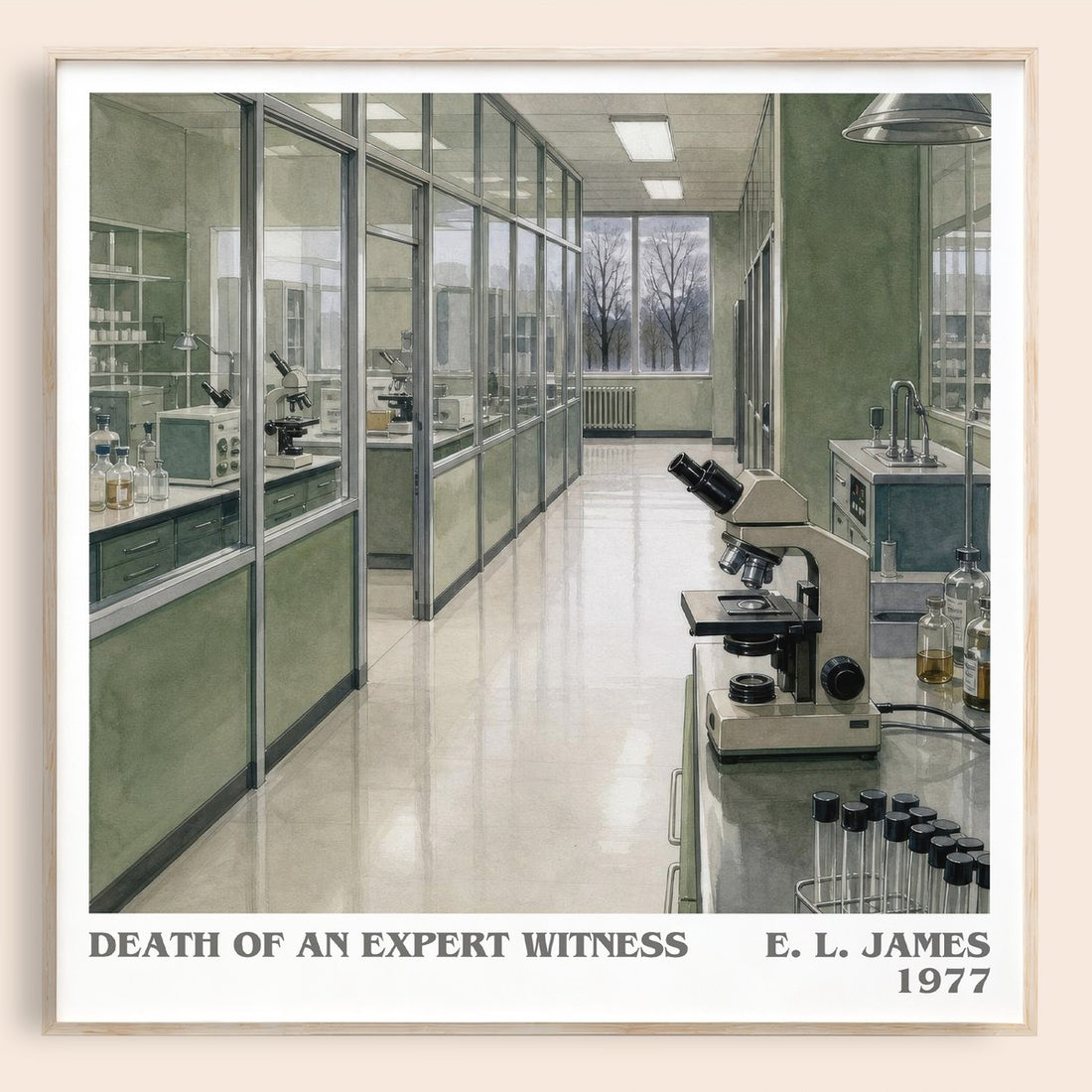 Death of an Expert Witness literary book poster by E. L. James – framed literary art print