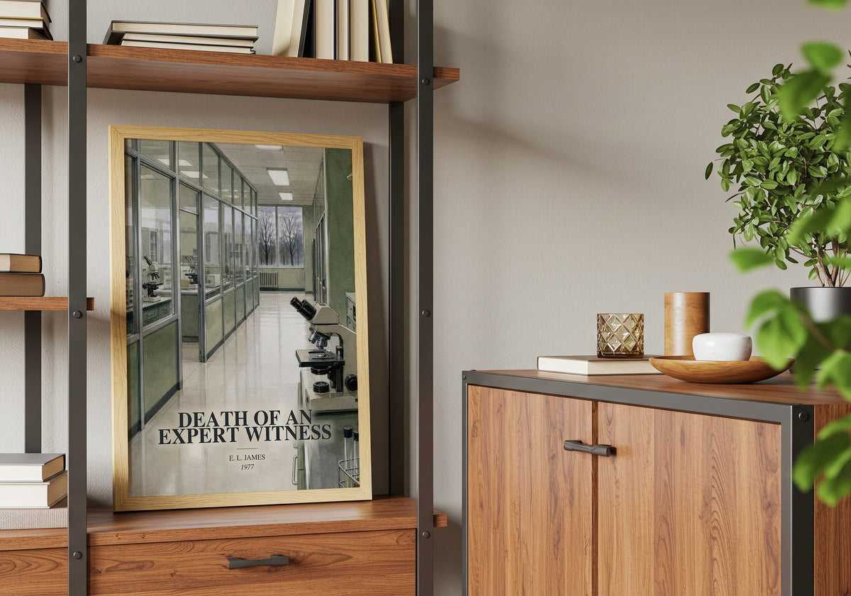 Death of an Expert Witness book watercolour illustration paper finish options – matte satin gloss