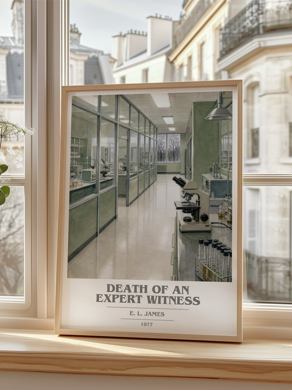 Death of an Expert Witness book cover poster colour and style options – E. L. James book art