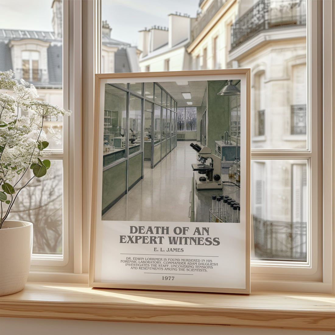 Death of an Expert Witness bookish poster colour and style options – E. L. James book art (mockup)