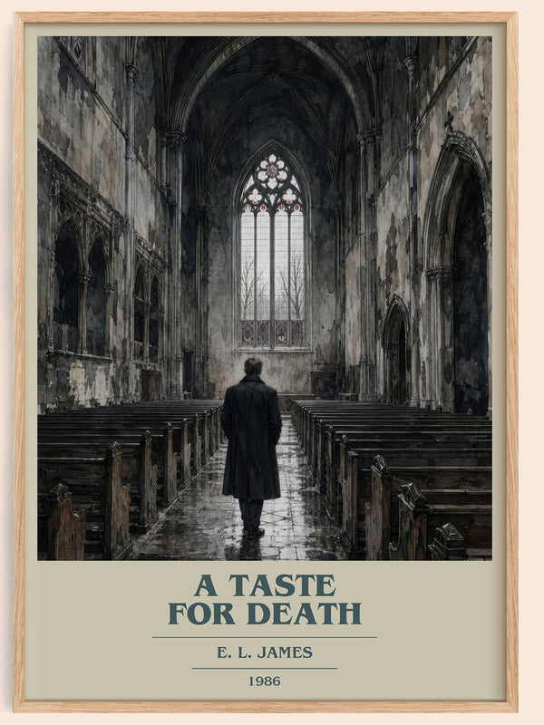 A Taste for Death book cover book poster by E. L. James – framed literary art print