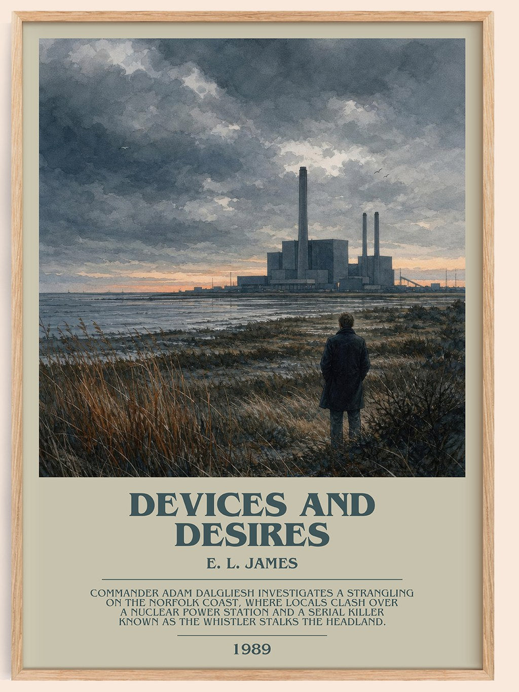 Devices and Desires bookish book poster by E. L. James – framed literary art print