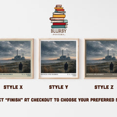 Devices and Desires literary print in frame leaning in hallway – mystery wall art