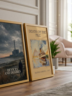 Devices and Desires watercolour print framed by window – literary home decor