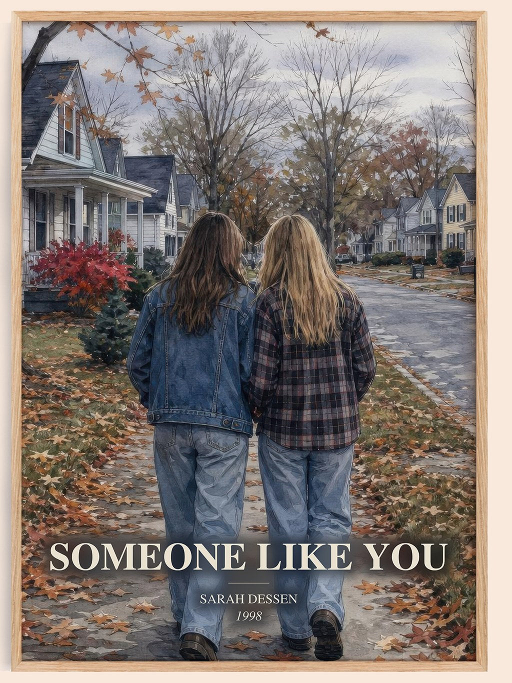 Someone Like You watercolour book poster by Sarah Dessen – framed literary art print