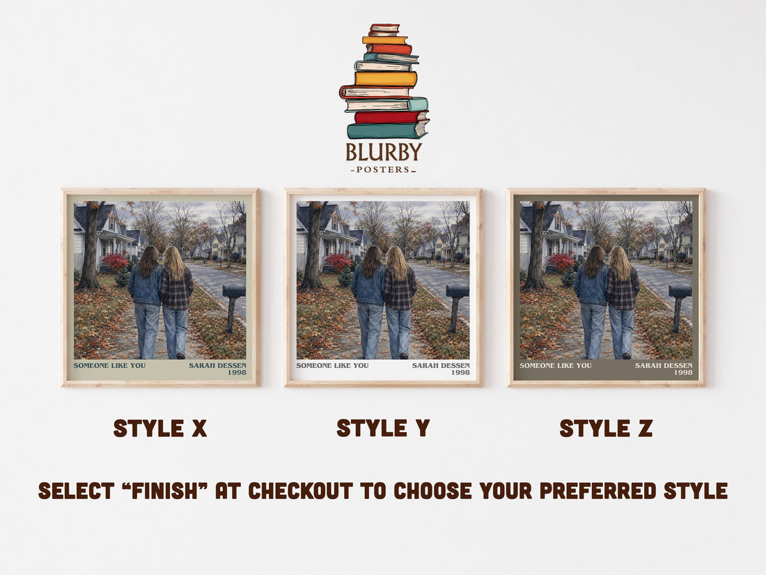 Someone Like You literary print in frame leaning in hallway – young adult wall art (mockup)