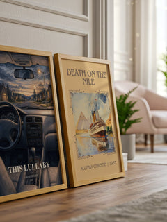 This Lullaby watercolour print framed by window – literary home decor
