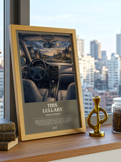 This Lullaby bookish print framed by window – literary home decor