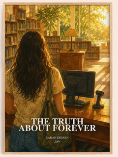 The Truth About Forever watercolour book poster by Sarah Dessen – framed literary art print