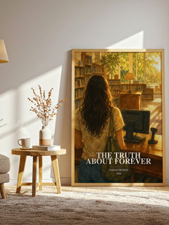 The Truth About Forever watercolour print in frame leaning in hallway – young adult wall art