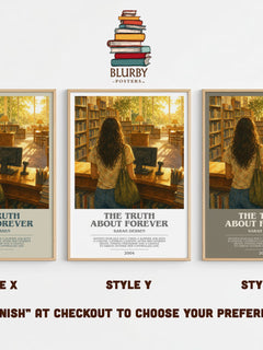 The Truth About Forever bookish print in frame leaning in hallway – young adult wall art
