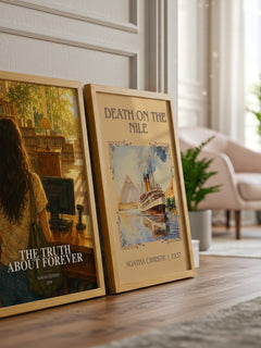 The Truth About Forever watercolour print framed by window – literary home decor