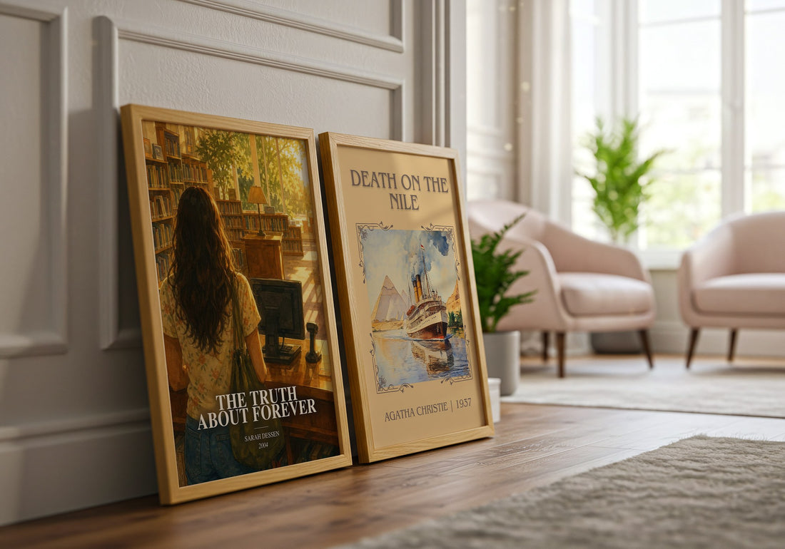 The Truth About Forever watercolour print framed by window – literary home decor