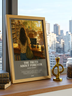 The Truth About Forever bookish print framed by window – literary home decor