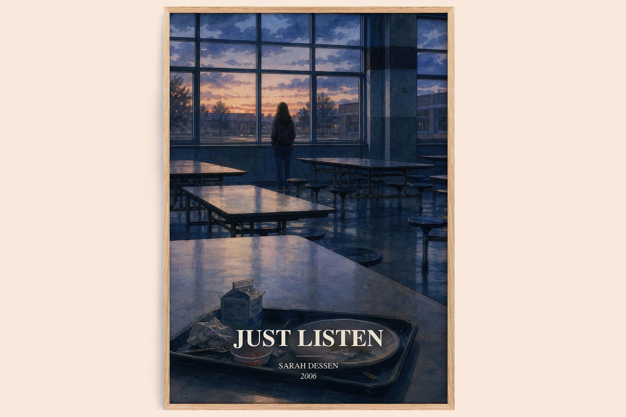 Just Listen Book Watercolour Illustration by Sarah Dessen