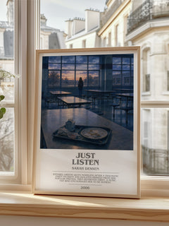 Just Listen bookish poster colour and style options – Sarah Dessen book art