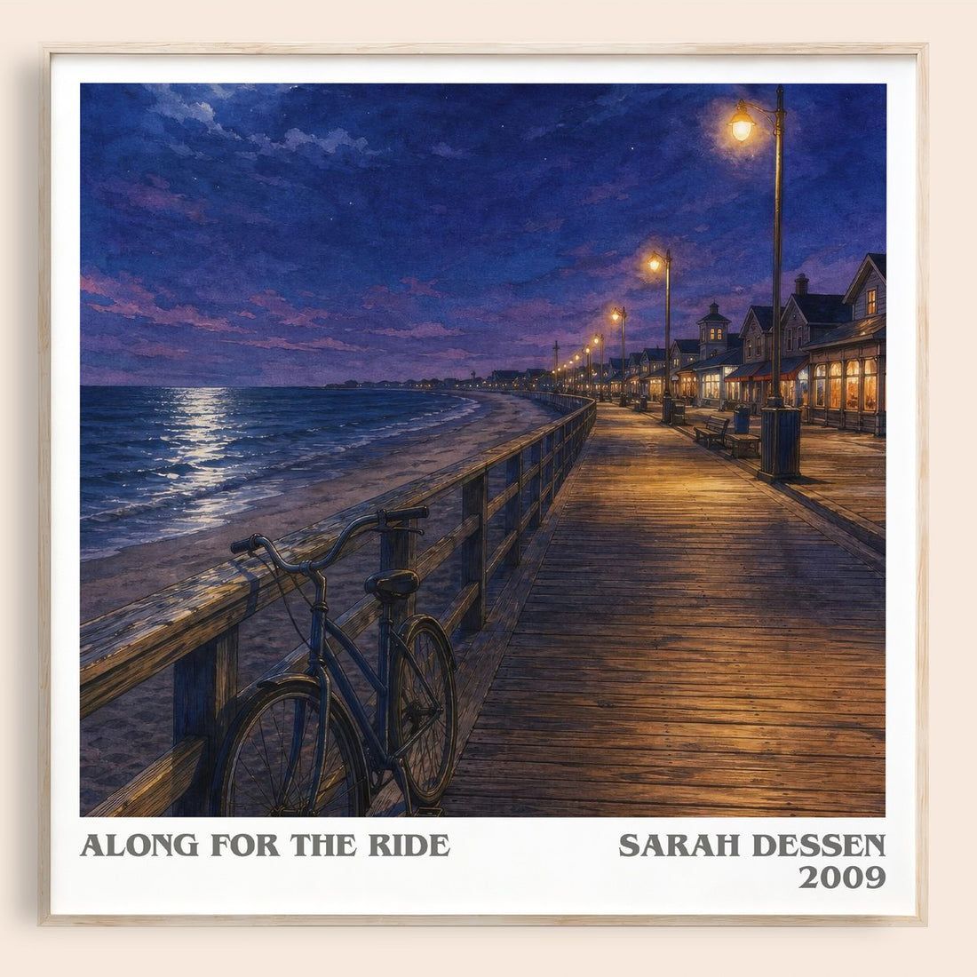 Along for the Ride literary book poster by Sarah Dessen – framed literary art print
