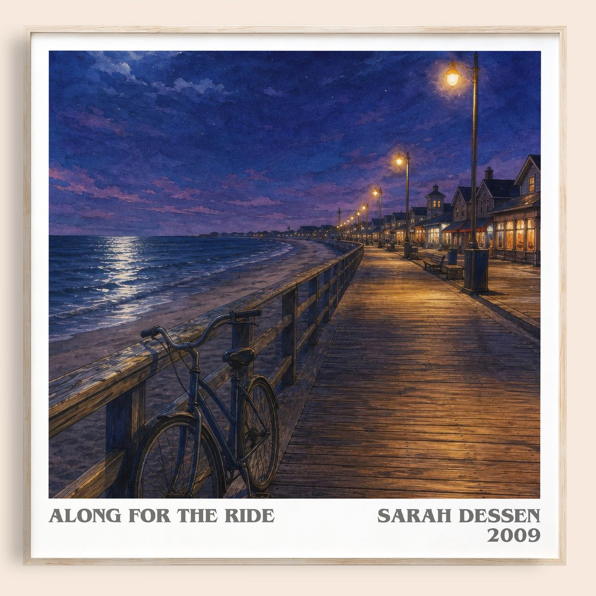 Along for the Ride literary book poster by Sarah Dessen – framed literary art print