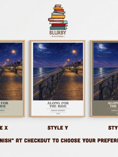 Along for the Ride book cover print in frame leaning in hallway – young adult wall art