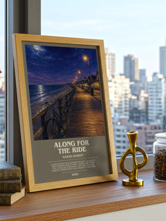 Along for the Ride bookish print framed by window – literary home decor